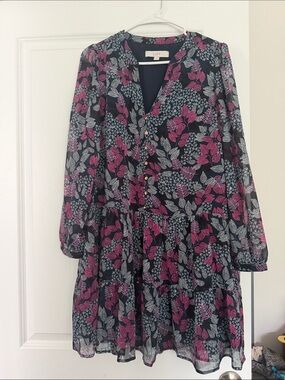LOFT - navy pink dress